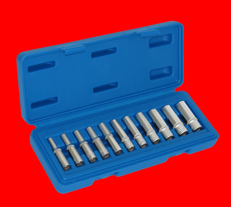 13-teiliges Steckschlüssel-Set Kurz – 1/4 Zoll Antrieb, 6-Kant Nüsse Von 4–14mm – Werkstatt-Qualität Von KD