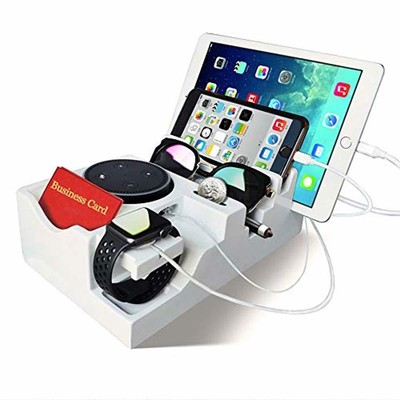Multiple Device Charging Station Organizer Valet Tray Phone Holder