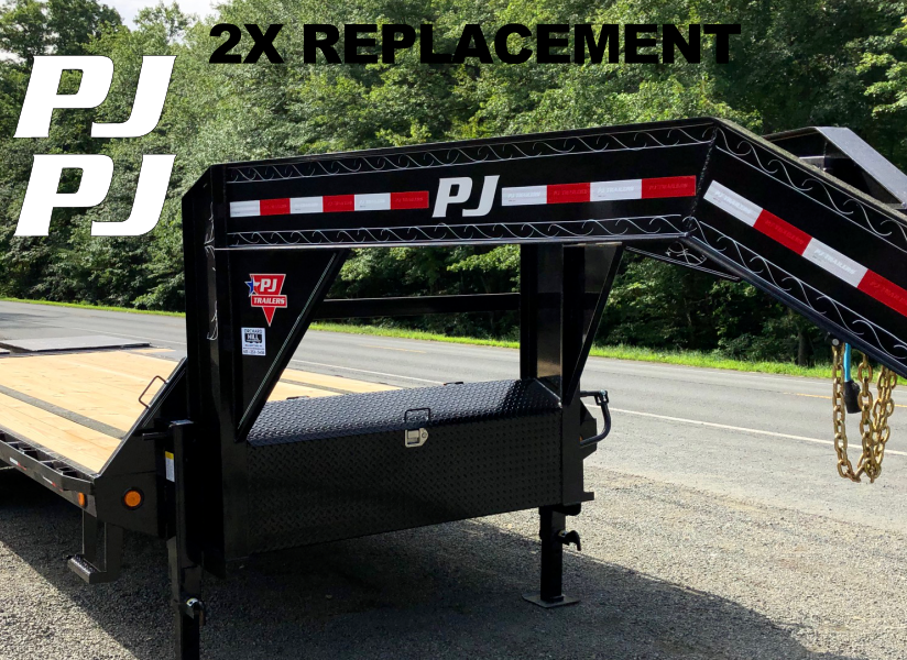 2PC PJ Trailer Replacement Vinyl Decal Sticker Graphic - ANY COLOR