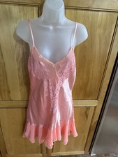 Victoria s Secret Vintage S M 34 Bust Gold Label Peach Chemise Nightgown