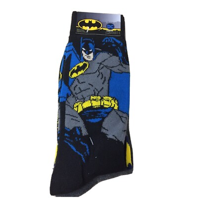 HYP Batman DC Comic 2 Pair Men s Novelty Crew Socks Size 10-13 New AR187