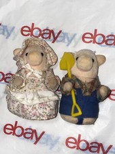 VINTAGE PERSONALITY PIG FARMERS FIGURINE s  by RUSS BERRIE Ref 2