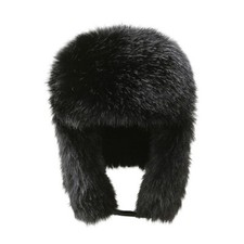 Hombres Cálido Ruso Ushanka Trampero Sombrero Imitación Piel Oreja Solapa Cuero Gorra Invierno Suave