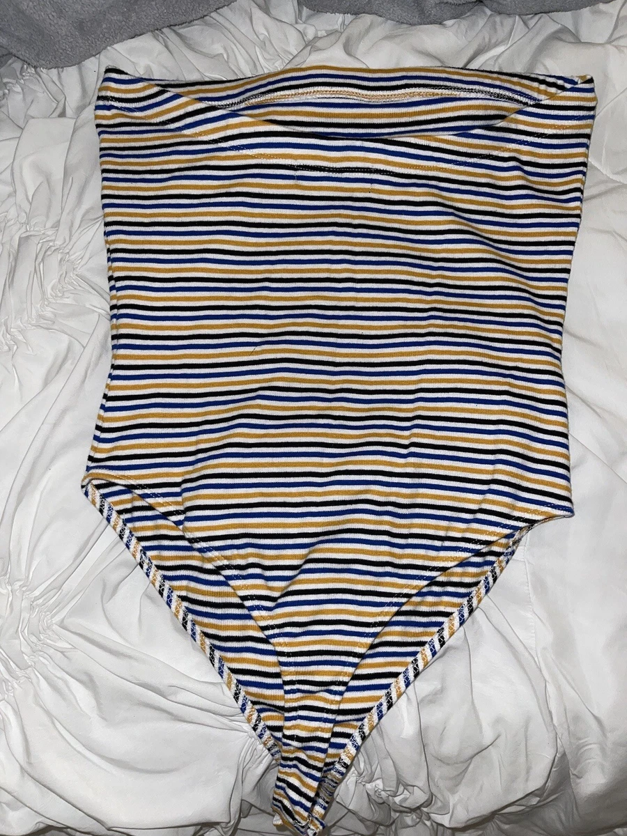 Yellow strapless shop bodysuit
