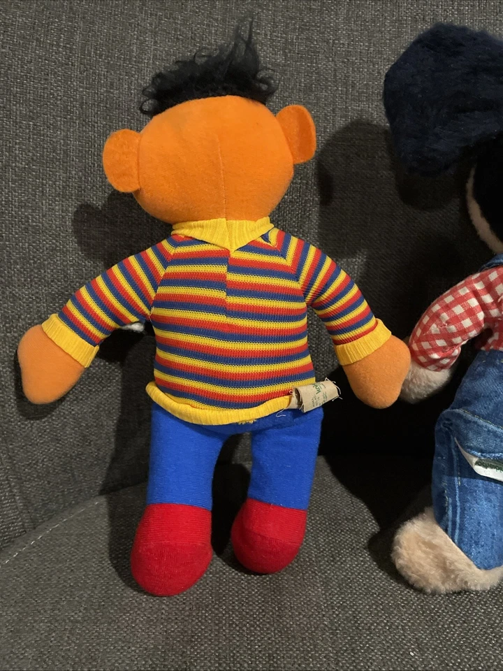 VTG 1976 Disney MICKEY MOUSE Knickerbocker Plush Doll Overalls & 1980s Ernie Lot - Image 4 of 4