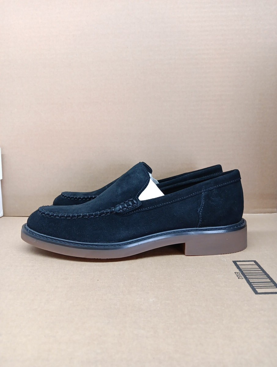 Calvin Klein Vance Black Calf Suede Toe Loafers Slip on 