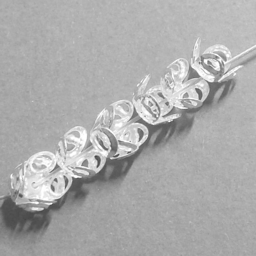 Perlenkappen 8x5 mm Metall Farbe Silber 150 Spacer Perlen nenad-design AN391 - Bild 4 von 6