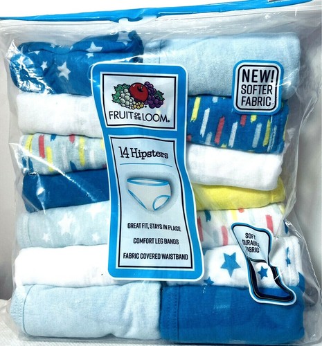 New Fruit of the Loom Little Girls Hipsters Underwear 14 Pairs Size 4 Tag Free
