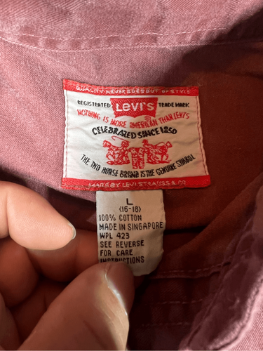 Vintage Levis Shirt kids Large Long Sleeve Metal Button Up Denim Y2K (NWT) - Picture 3 of 7