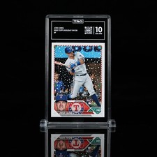 2023 Topps Holiday JOSH JUNG (RC) #H120 Variation Swinging Candy Cane Bat TAG 10