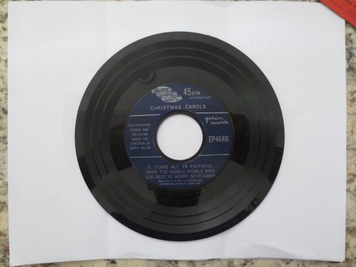 Three 3 On 1 One Golden Record 6 Carols Midnight Clear Joy World Bethlehem 45 - Picture 3 of 4