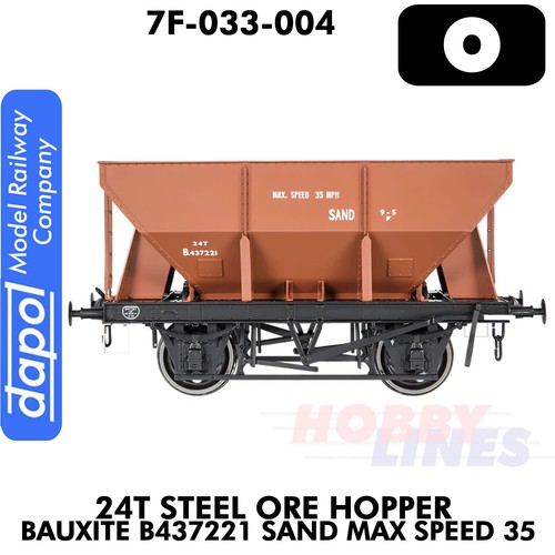 24T Steel Hopper Bauxite B437221 Sand Max Speed 35 O 1:43.5 Dapol 7F-033-004 - Picture 3 of 3