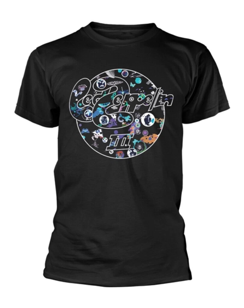 Led Zeppelin Photo III Official T-Shirt - Unisex Black Band Tee, Size Small