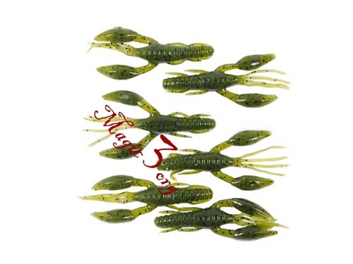 6x Fishing Soft Lure Craw Shrimp Crawfish Crab Plastic Bait 3'' Tube Green Pike - Picture 2 of 6