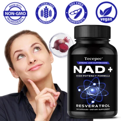 TECEPEC NAD-Ergänzung mit Nicotinamid-Ribosid plus Resveratrol gegen Alterung