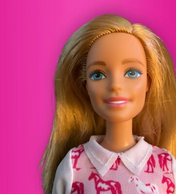 Millie Barbie Doll Blonde Model New Style Articulate Leg Pink Horse Top Restyled