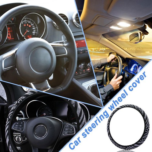 Car Steering Wheel Cover Elastic Ethnic Style Flax Linen Cover No Inner Ring - Picture 5 of 14