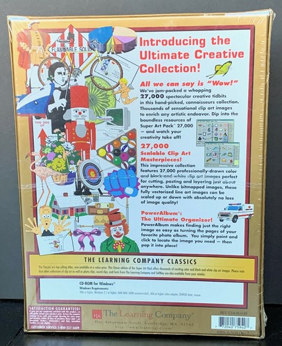1997 CD-ROM The Learning Company classics 27,000 Super Art Pack Sealed - Picture 2 of 4