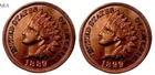 1889+1899 Indian Head Penny Cent Set/Lot ~ Borderline Uncirculated (red) *AU++*