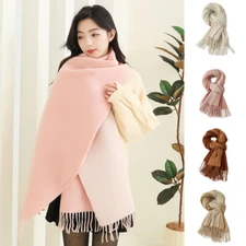 Fashion Solid Cashmere Warm Scarf Pashmina Winter DoubleSide Shawl Wraps Blanket