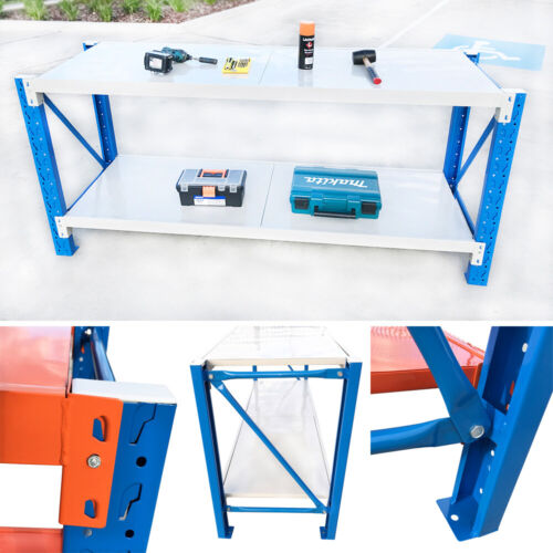 400kg Heavy Duty Warehouse Workbench Shelves Work Bench Garage Rack