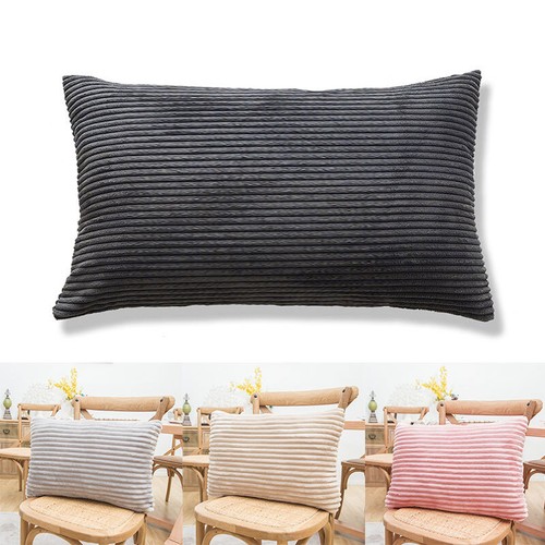 Velvet Corduroy Plush Cushion Throw Pillow Cover Soft Rectangular Pillowcase - Picture 5 of 26