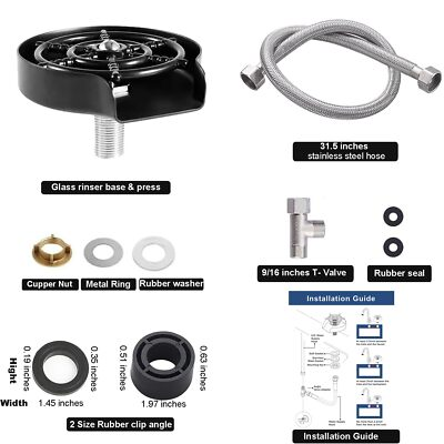 #ad #ad Automatic Glass Rinser Powerful Cup Washer Attachment For Home Kitchen Bar $38.56