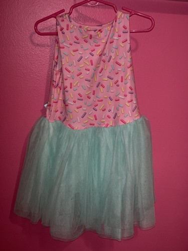 Girls Toddler Sweet And Sassy Pink Teal Tutu Candy Dress Sz M - Picture 3 of 7