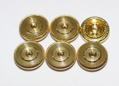 Small Brass insignia Screw Back Nut 60 threads per inch x 3/8''w lot of 6 E2791
