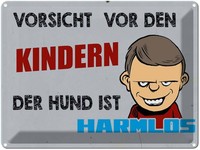 Blechschild 30X40 Cm Vorsicht Vor Kinder Hund Harmlos Spruch Zitat Deko Geschenk