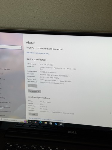DELL PRECISION 5520 15.6" Touchscreen i7 7820HQ 32GB 512GB - Mint - Picture 5 of 19