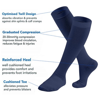 6 Pairs Copper Compression Socks 20-30mmHg Graduated Support Mens Womens S-XXL