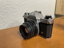 Pentax Asahi K1000 35mm Film Camera W/Pentax 50MM SOLIGAR 140MM Lens-works