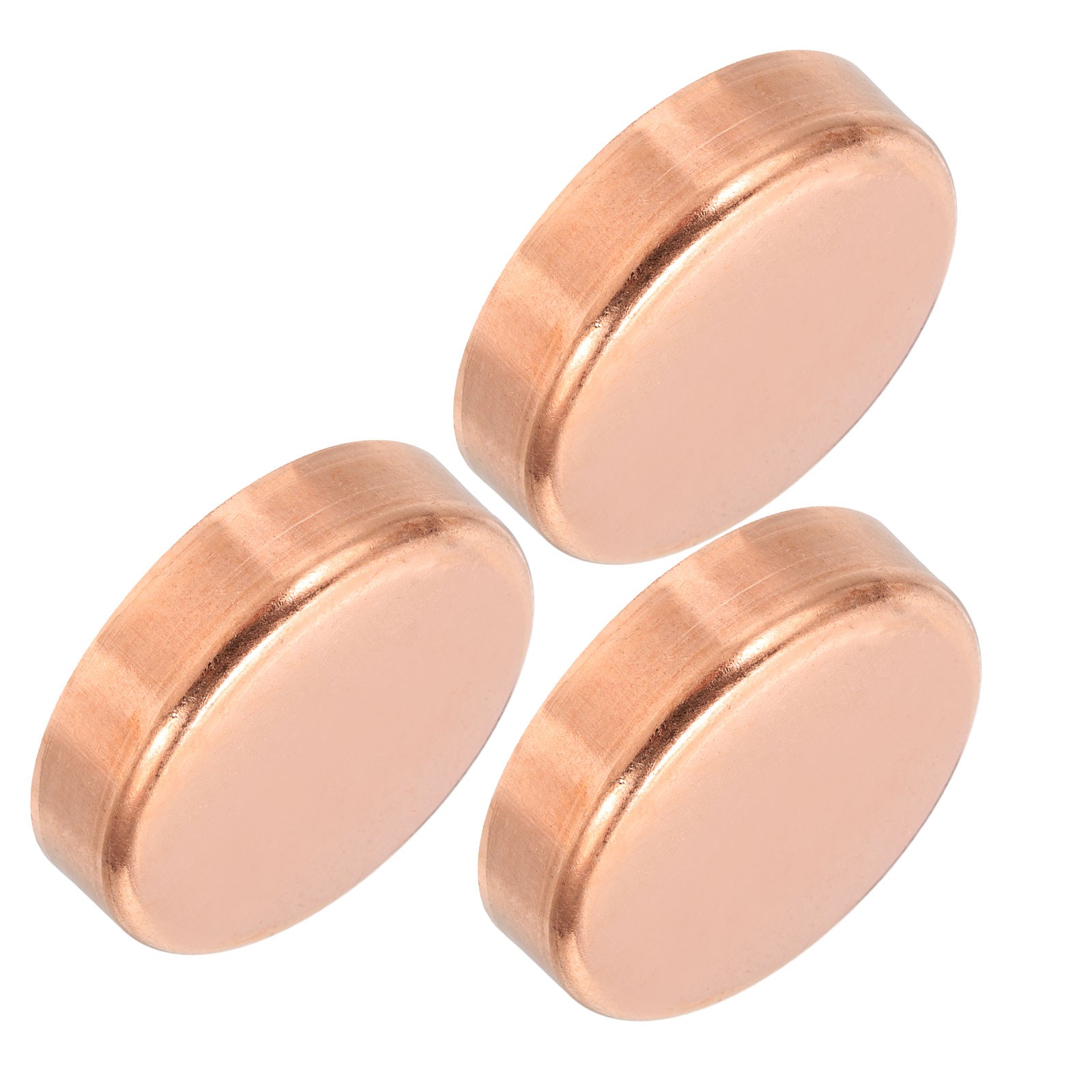 1-3/4 Inch ID Copper Pipe End Cap, 3Pcs Copper Fitting Cap Sweat Plug Connection