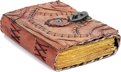 Vintage Hocus Pocus Book of Spells Leather Journal Evil Eye Diary Book Gift 5X7" - Picture 2 of 6