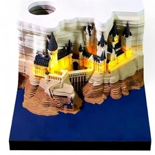 Time Piece Calendar, 2026 Desk Calendar Memo Pad,  3D Magic Castle 2026 Castle