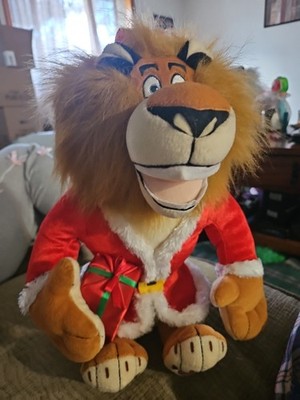 Xmas Santa Alex Lion 15'' Plush with 2009 Tag Merry Madagascar Christmas Toy