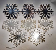 Metallic Silver-Tone Snowflake Christmas Ornaments