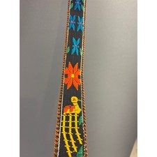 Vintage Genuine Leather Southwestern Belt Embroidered flower and Bird Motifs.