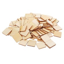 100Pcs Wooden Squares for Crafts Beige Wood Tiles Durable DIY Decoration Pieces