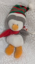 Ty Jingle Beanies Plush Ornament ICICLES Penguin 2006 Red Green Hat & Scarf
