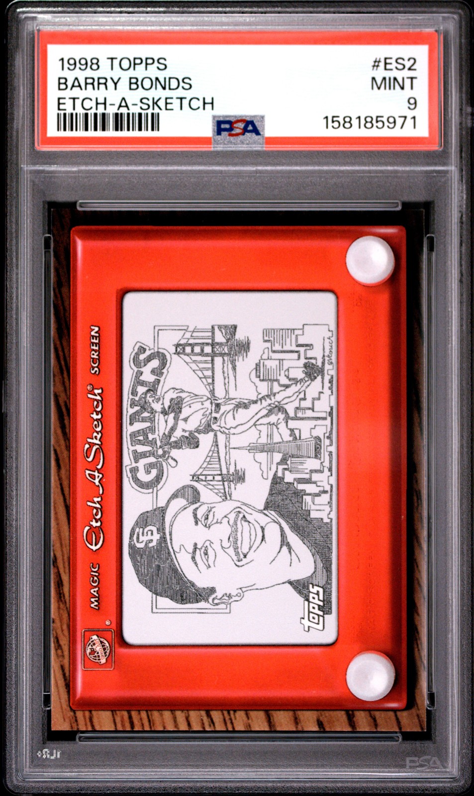 1998 Topps Etch-A-Sketch #ES2 Barry Bonds Etch-A-Sketch PSA 9