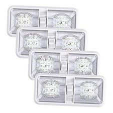 4 Pack RV LED Ceiling Double Dome Light Fixture with ON/OFF Switch Interior