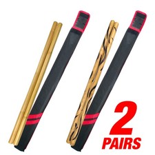 Lot de 2 paires de bâtons Escrima 28" Kali Arnis multi nœud rotin brûlé avec peau.