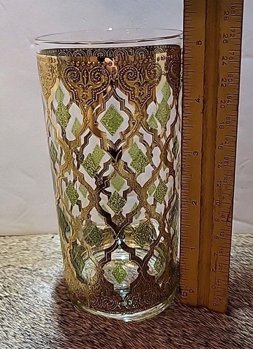 Vintage MCM 1960's CULVER Set of 5 Highball/ 6 Lowball Glasses 22k Gold - Picture 7 of 14