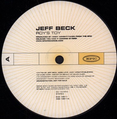 Jeff Beck Roy's Toy 12'' vinyl UK Epic in die cut black card outer sleeve
