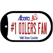 Number 1 Oilers Fan Novelty Metal Dog Tag Necklace 2" x 1"