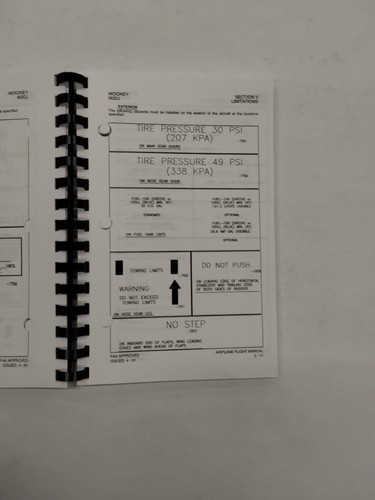 Mooney M20J Pilots Operating Handbook /Flight Manual 1991-92 #3202 - Picture 13 of 23