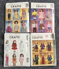 McCall's Lot of 4 Doll Clothes Patterns 18" Dolls 24 Outfits