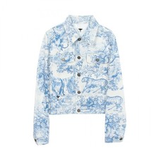Christian Dior Toile de Jouy Denim Jacket 36 242V11A3526 cotton White Blue Used